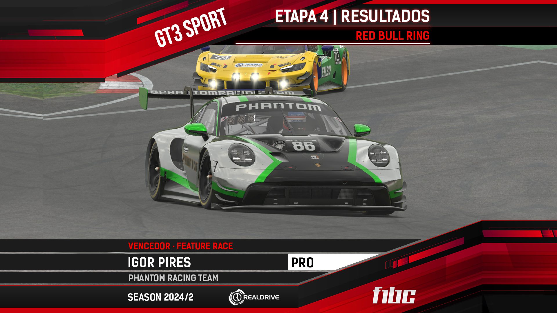 Realdrive GT3 Sport: Igor Pires e Clayton Fidelis vencem corridas agitadas em Spielberg